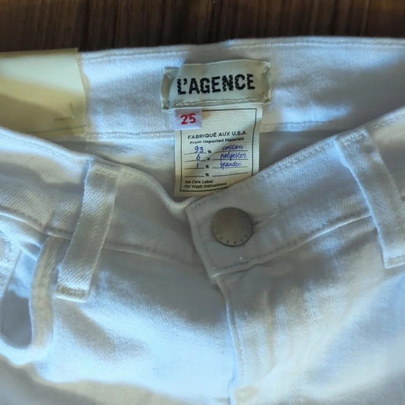 L'AGENCE Cropped Slim White Jeans, 25 - Picture 3 of 6